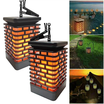 LED Solar Flickering Flame Lantern Outdoor Garden Light Solar Powered