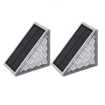 LED Solar Step Lights Outdoor Triangle Deck Lights For Garden Patio Yard