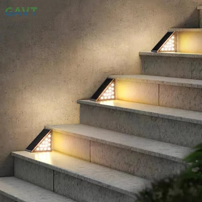 LED Solar Step Lights Outdoor Triangle Deck Lights For Garden Patio Yard