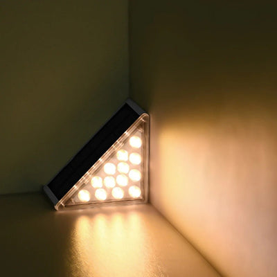 LED Solar Step Lights Outdoor Triangle Deck Lights For Garden Patio Yard