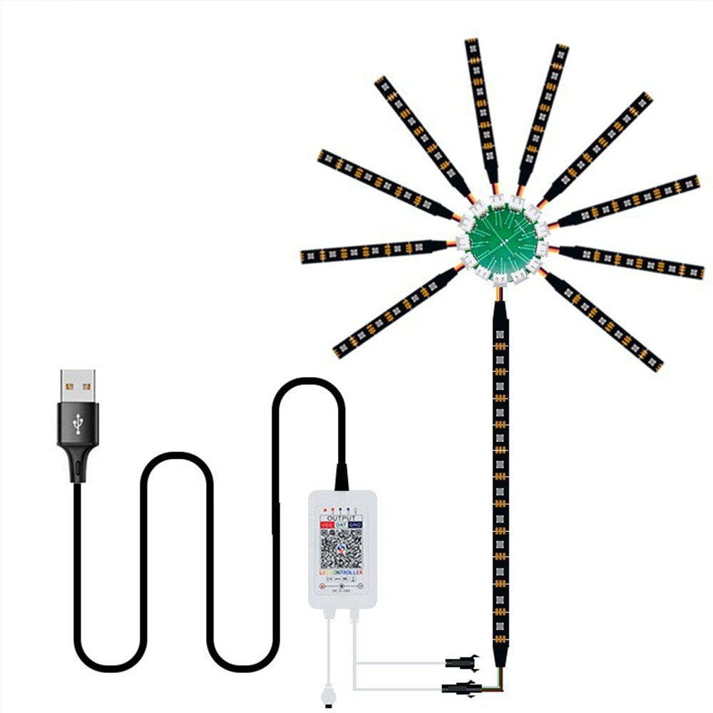 Firework Strips LED Starburst String Lights With Sound Control For Bedroom