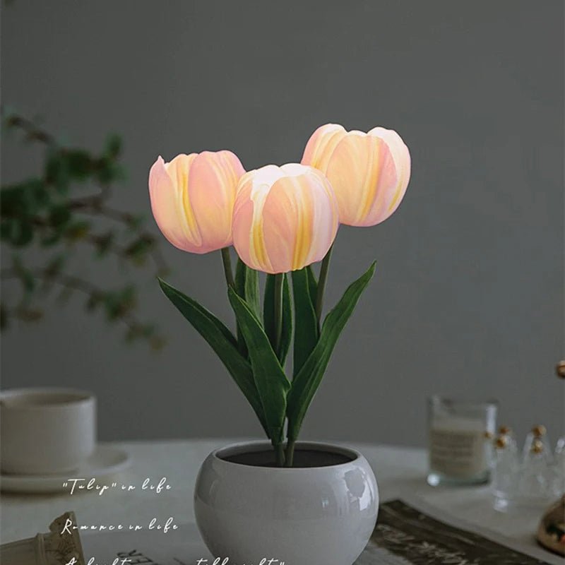 LED Tulip Lamp Flowerpot Night Light For Cozy Home Décor