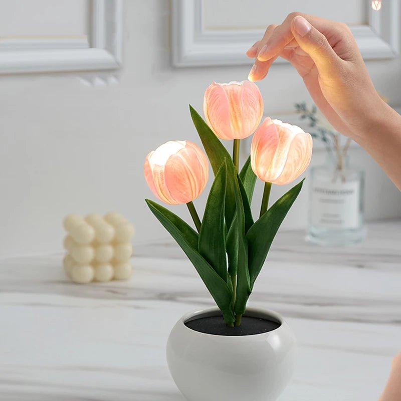 LED Tulip Lamp Flowerpot Night Light For Cozy Home Décor