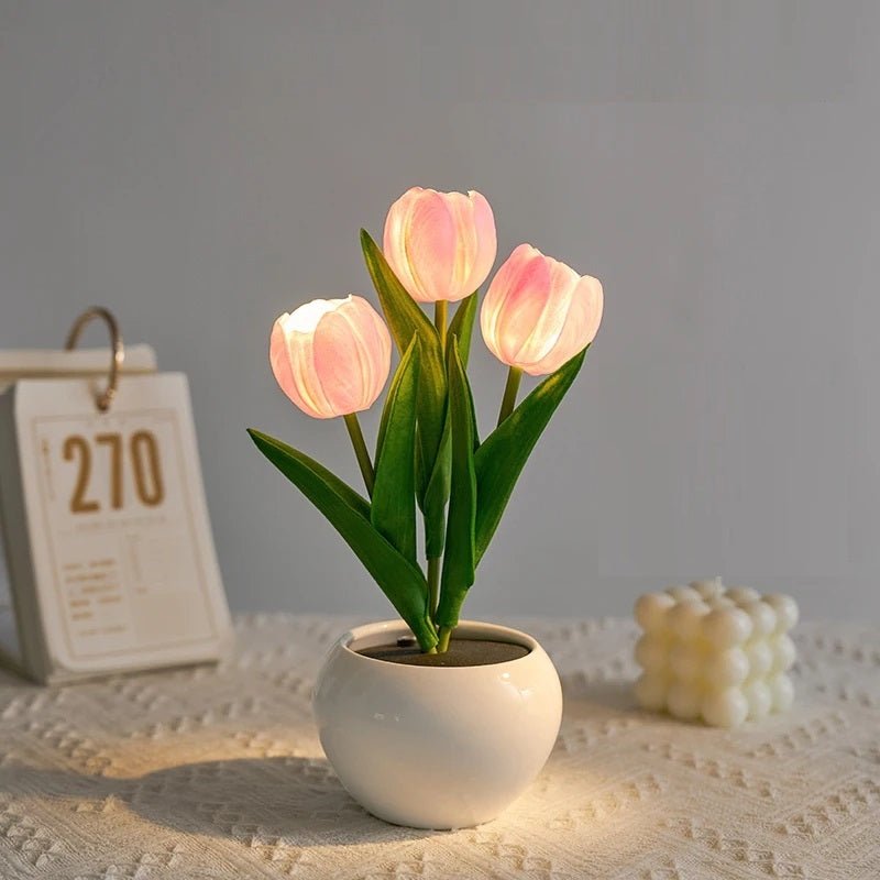 LED Tulip Lamp Flowerpot Night Light For Cozy Home Décor