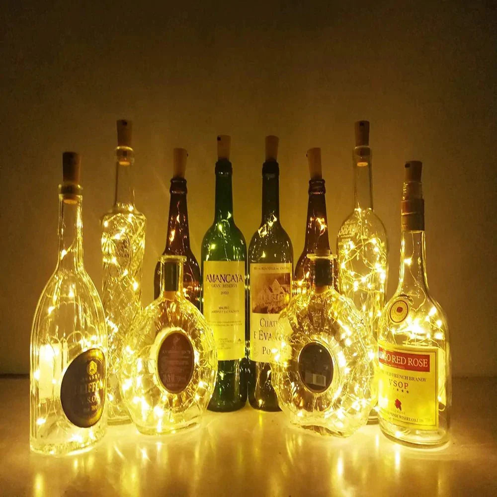 LED Wine Bottle Lights Cork Battery Operated Mini Fairy String Lights