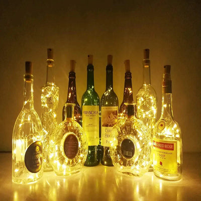LED Wine Bottle Lights Cork Battery Operated Mini Fairy String Lights