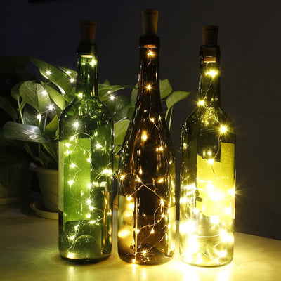LED Wine Bottle Lights Cork Battery Operated Mini Fairy String Lights