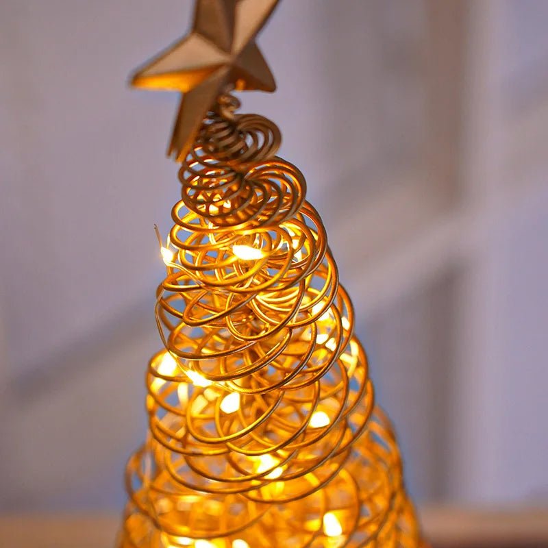 LED Christmas Tree Table Ornament Spiral Light Elegant Holiday Décor