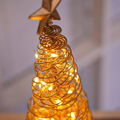 LED Christmas Tree Table Ornament Spiral Light Elegant Holiday Décor