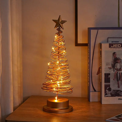 LED Christmas Tree Table Ornament Spiral Light Elegant Holiday Décor