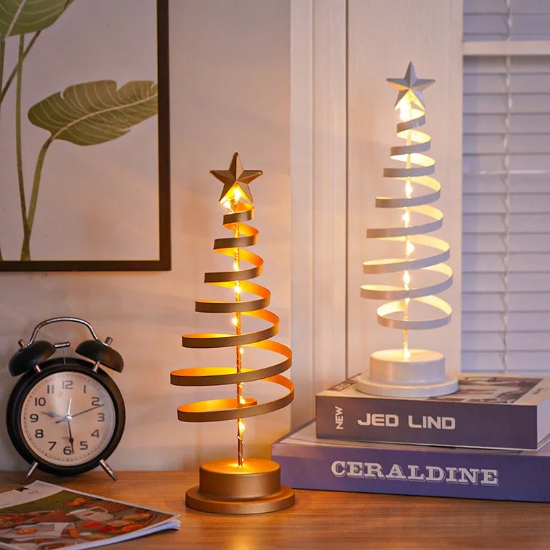 LED Christmas Tree Table Ornament Spiral Light Elegant Holiday Décor