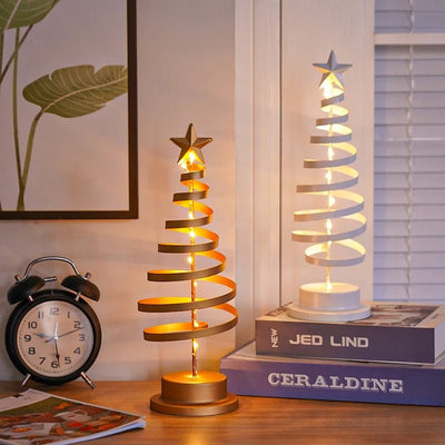 LED Christmas Tree Table Ornament Spiral Light Elegant Holiday Décor