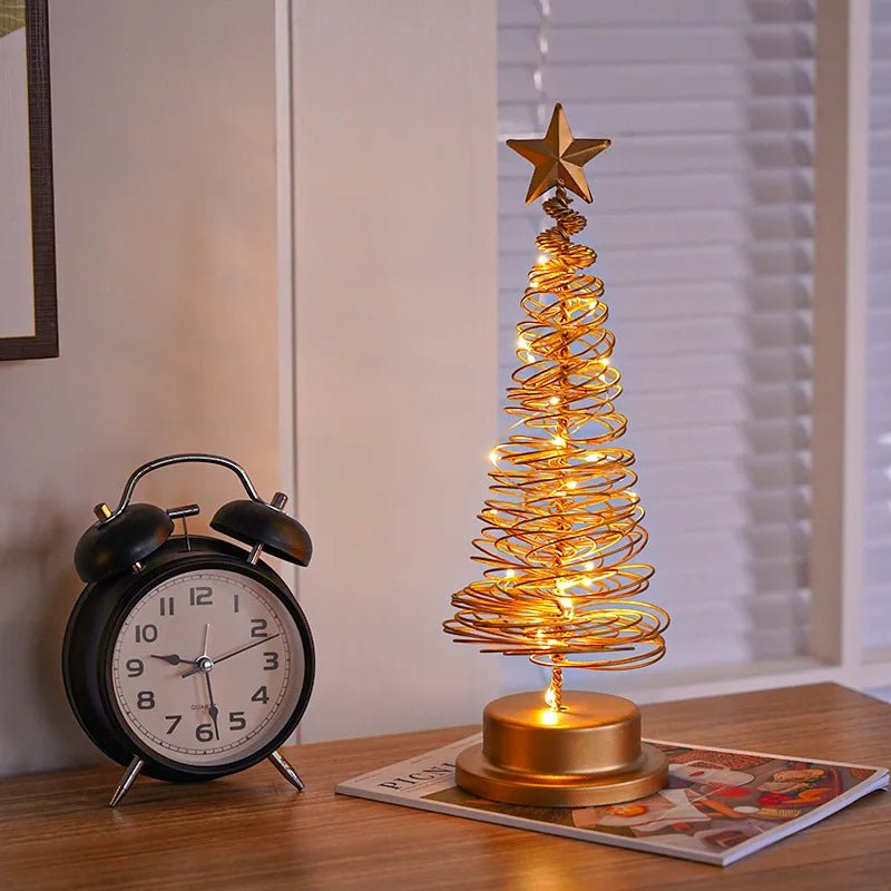 LED Christmas Tree Table Ornament Spiral Light Elegant Holiday Décor