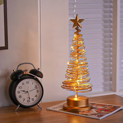 LED Christmas Tree Table Ornament Spiral Light Elegant Holiday Décor