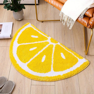 Fruit Pattern Door Rug Half Round Absorbent Non Slip Mat For Home
