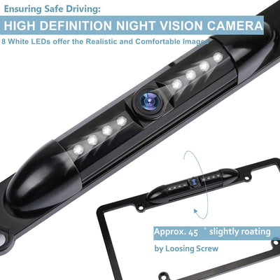 Rear View Camera License Plate Frame With Waterproof Housing