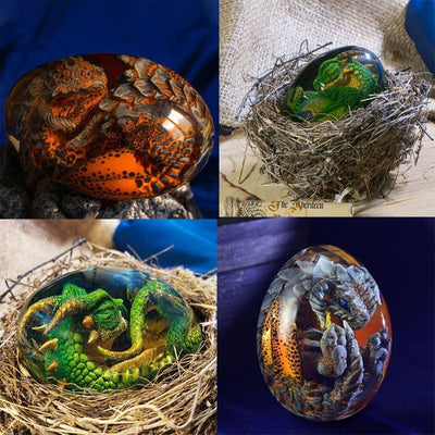 Lifelike Lava Dragon Egg Decorative Collectible Fantasy Ornament