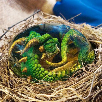 Lifelike Lava Dragon Egg Decorative Collectible Fantasy Ornament