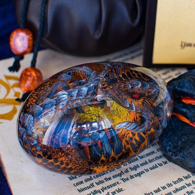 Lifelike Lava Dragon Egg Decorative Collectible Fantasy Ornament