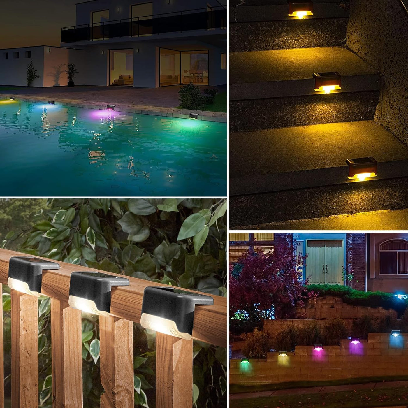 Outdoor Solar LED Deck Lights Waterproof Garden Pathway Lighting