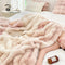 Faux Fur Blanket Plush Rabbit Double Layer Cozy Bedspread For Sofa