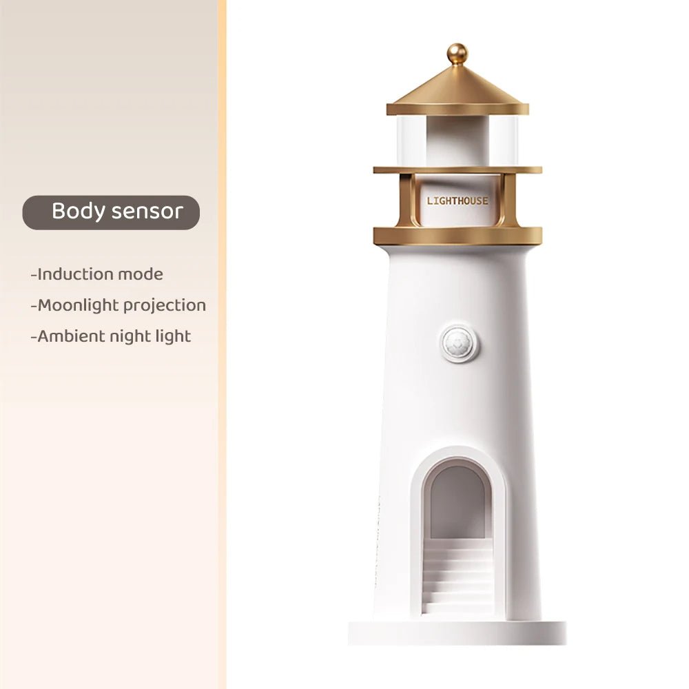 Lighthouse Moon Projection Lamp With Dimmable Bluetooth And Motion Sensor