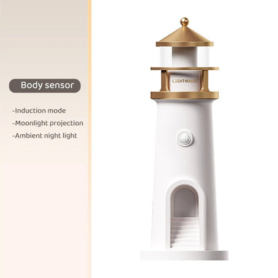 Lighthouse Moon Projection Lamp With Dimmable Bluetooth And Motion Sensor