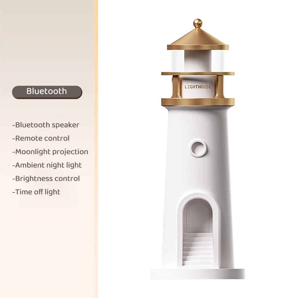 Lighthouse Moon Projection Lamp With Dimmable Bluetooth And Motion Sensor