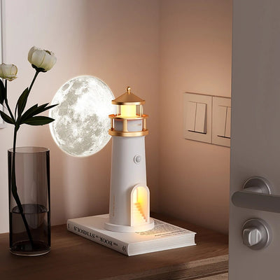 Lighthouse Moon Projection Lamp With Dimmable Bluetooth And Motion Sensor