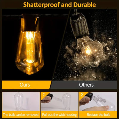 Durable LED Solar Festoon Lights For Outdoor And Garden Use