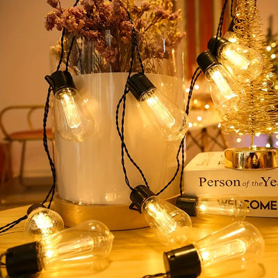 Durable LED Solar Festoon Lights For Outdoor And Garden Use