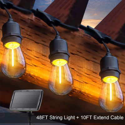 Durable LED Solar Festoon Lights For Outdoor And Garden Use