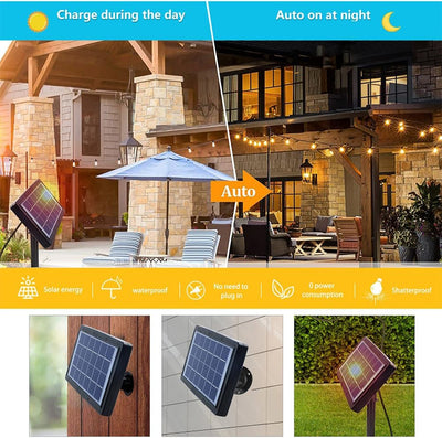 Durable LED Solar Festoon Lights For Outdoor And Garden Use
