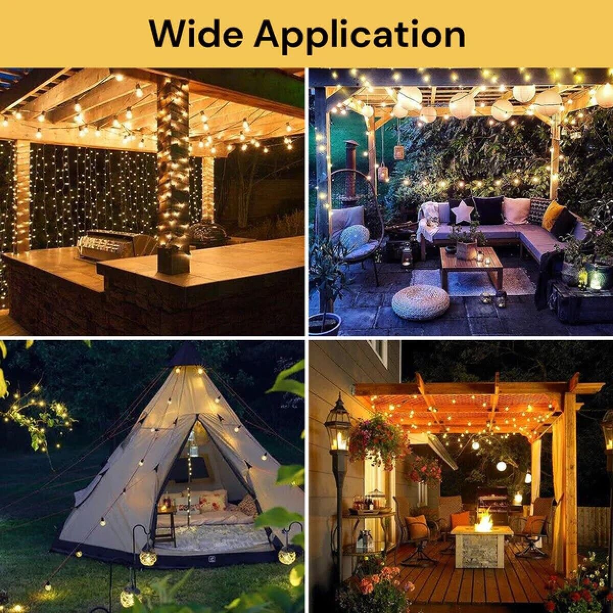 Durable LED Solar Festoon Lights For Outdoor And Garden Use