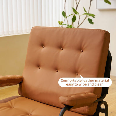 Living Room Chair With Soft Padding Leather Armrests And Metal Legs