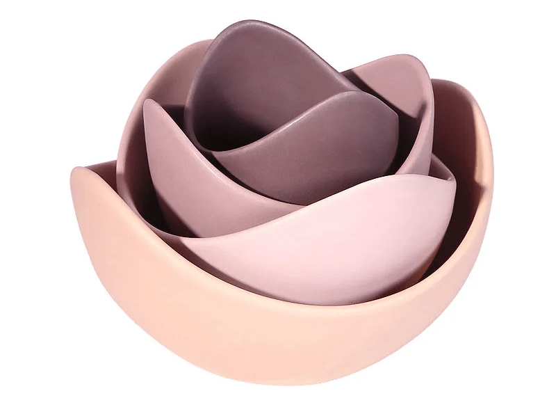 Lotus Bowl Ceramic Dish Set Artistic Flower Plates For Dining Storage