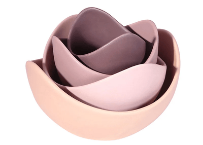 Lotus Bowl Ceramic Dish Set Artistic Flower Plates For Dining Storage