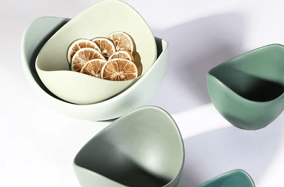 Lotus Bowl Ceramic Dish Set Artistic Flower Plates For Dining Storage