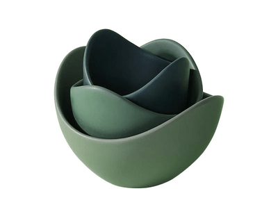 Lotus Bowl Ceramic Dish Set Artistic Flower Plates For Dining Storage