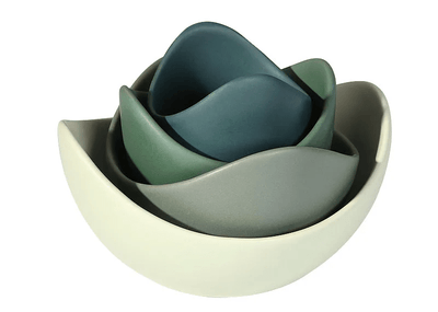Lotus Bowl Ceramic Dish Set Artistic Flower Plates For Dining Storage