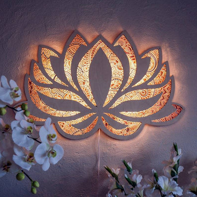 Lotus Flower LED Wall Art Mandala Decorative Light Panel