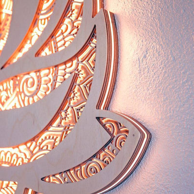 Lotus Flower LED Wall Art Mandala Decorative Light Panel