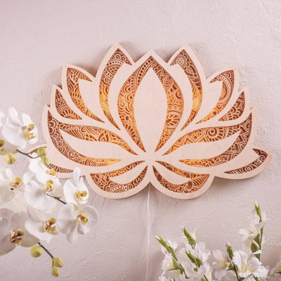 Lotus Flower LED Wall Art Mandala Decorative Light Panel