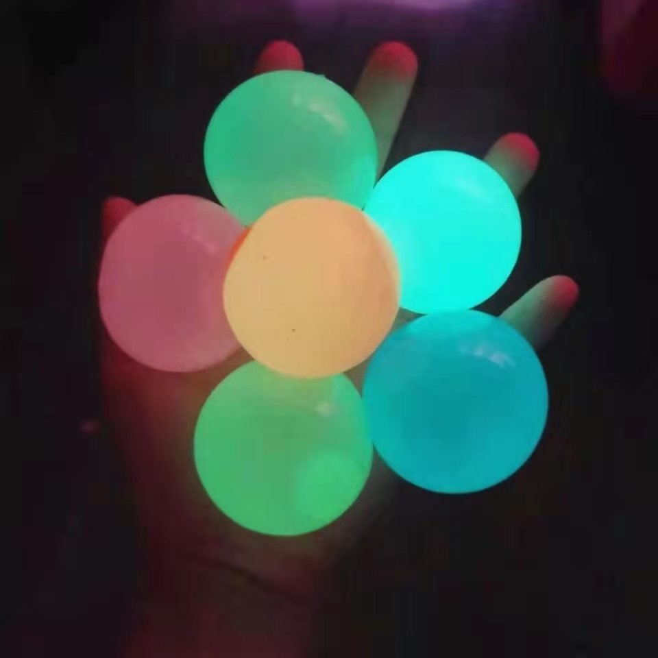 Luminous Sticky Ball Glow In The Dark Squeeze Toy 5 Or 10pcs