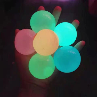 Luminous Sticky Ball Glow In The Dark Squeeze Toy 5 Or 10pcs