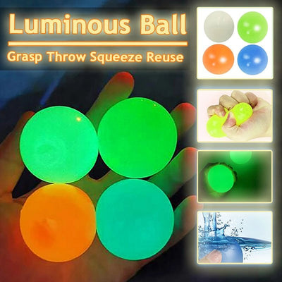 Luminous Sticky Ball Glow In The Dark Squeeze Toy 5 Or 10pcs