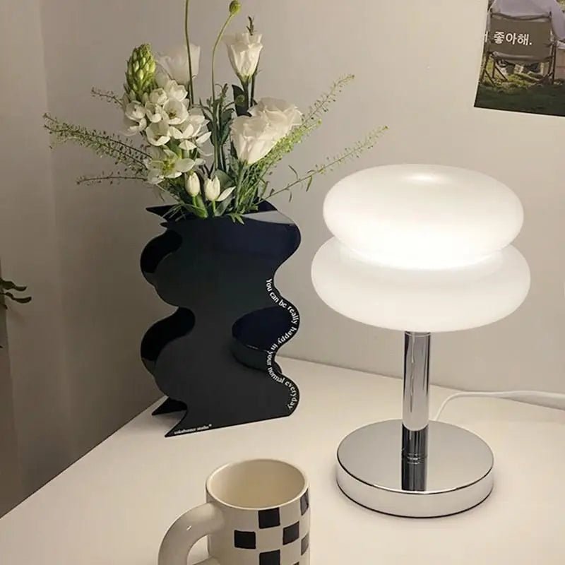 Macaron Glass Table Lamp Tricolor Dimming Eye-Caring Night Light