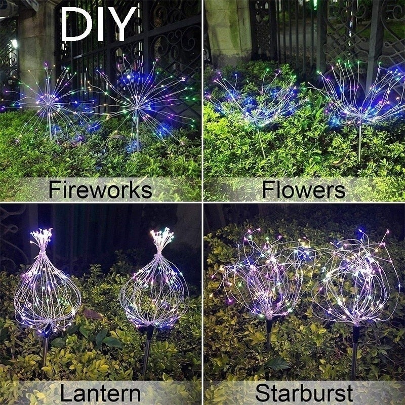 Solar Garden Lights Firework Design Outdoor Decorative Lighting