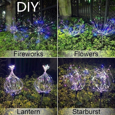 Solar Garden Lights Firework Design Outdoor Decorative Lighting