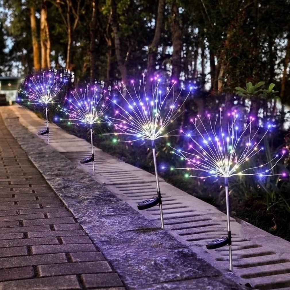 Solar Garden Lights Firework Design Outdoor Decorative Lighting
